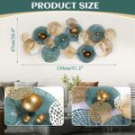 Lucky Monet 3D Large Metal Wall Art Decor for Living Room 51"x26" Stacked Flower... - Image 3