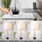 Table Lamps Set of 2 with Touch Control, 3-Way Dimmable Modern Glass table lamp ... - Image 3