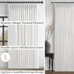 Pinch Pleated White Curtains 84 Inches Long for Living Room, Modern 100% Blackou... - Image 4