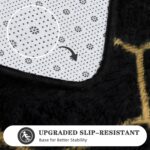 Large Rugs for Living Room, 8x10 Black Fluffy Bedroom Area Rug, Shag Geometric S... - Image 6