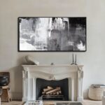 SOUGUAN Wall Art for Living Room Black and Grey Wall Decor 29x58 Inch Hand Paint... - Image 5