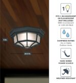 Designers Fountain 2067-BK Builder Cast Outdoor Flush Mount Ceiling Light, 10.5 ... - Image 4