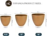 The HC Companies 16 Inch Topanga Decorative Round Planter - Lightweight Premium ... - Image 5