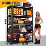 71" H-35 W Garage Shelving Heavy Duty Storage Shelves, Metal Adjustable Shelving... - Image 4