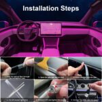 Interior Car LED Lights with Wireless APP/RF Remote Control, RGB 6 in 1 Ambient ... - Image 5