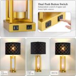 RORIANO Set of 2 Modern Table Lamps for Living Room Bedroom with USB C+A, Rustic... - Image 3