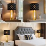 RORIANO Set of 2 Modern Table Lamps for Living Room Bedroom with USB C+A, Rustic... - Image 4