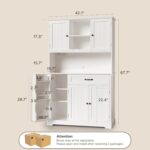 Gizoon 67 in Kitchen Storage Cabinet with Door and Shelves, Kitchen Pantry Cabin... - Image 3