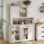 Gizoon 67 in Kitchen Storage Cabinet with Door and Shelves, Kitchen Pantry Cabin... - Image 5