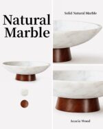 Marble Decorative Bowl, 11” Large Centerpiece for Table, Fruit Bowl for Kitchen ... - Image 6