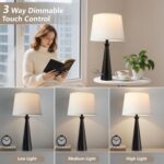 Seealle Modern Table Lamps Set of 2 - Touch Bedside Lamp for Nightstand with Dua... - Image 3