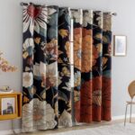 Tyrot Black Boho Floral 100% Blackout Curtains for Bedroom 84 inch Long 2 Panels... - Image 3