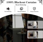 Tyrot Black Boho Floral 100% Blackout Curtains for Bedroom 84 inch Long 2 Panels... - Image 4