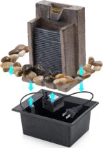 Amootek Tabletop Fountain Relaxing Tabletop Waterfall Fountain with Natural Rive... - Image 5