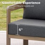 Outdoor Furniture Set, 2Pcs Patio Armchairs, Metal Modern Outside Furniture with... - Image 5