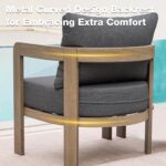 Outdoor Furniture Set, 2Pcs Patio Armchairs, Metal Modern Outside Furniture with... - Image 6
