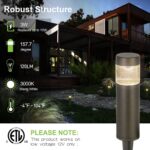 hykolity Low Voltage Landscape Lights, 3W 120LM 12V-15V LED Round Bollard Light,... - Image 3