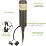 hykolity Low Voltage Landscape Lights, 3W 120LM 12V-15V LED Round Bollard Light,... - Image 4