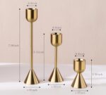Brass Gold Candlestick Holder,Taper Candle Holders,Set of 3 Candle Stick Holders... - Image 3