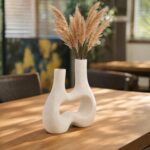 Modern Double Neck Hollow Vase, Minimalist Nordic Resin Sculpture for Home Decor... - Image 3