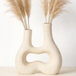 Modern Double Neck Hollow Vase, Minimalist Nordic Resin Sculpture for Home Decor... - Image 4