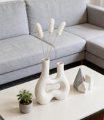 Modern Double Neck Hollow Vase, Minimalist Nordic Resin Sculpture for Home Decor... - Image 6