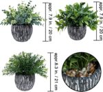 Winlyn Set of 3 Artificial Potted Plants Faux Eucalyptus Rosemary Boxwood Greene... - Image 3