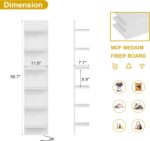 Qupui 6-Tier Wall Shelf with RGB LED Lights, 57" Tall Floating Storage Organizer... - Image 3
