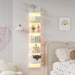 Qupui 6-Tier Wall Shelf with RGB LED Lights, 57" Tall Floating Storage Organizer... - Image 4