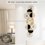 Large Wall Clock,Modern Silent Non-Ticking Metal Wall Art Wall Clocks Battery Op... - Image 5