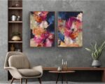 Colorful Abstract Wall Art Decor Modern Flower Canvas Wall Art Abstract Flower P... - Image 4