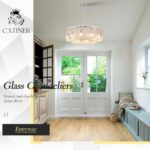 Modern 24” Chrome Chandeliers 10-Light Crystal Glass Round Chandelier Luxury Dru... - Image 6