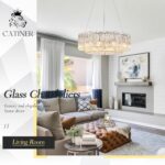Modern 24” Chrome Chandeliers 10-Light Crystal Glass Round Chandelier Luxury Dru... - Image 8