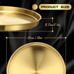 Thenshop 6 Pcs 12 Inch Gold Serving Tray, Stainless Steel Round Decorative Vanit... - Image 3
