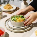 MONITO Ceramic Dinnerware Sets for 6, 18PCS Stoneware Plates and Bowls Sets, Rea... - Image 8