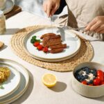 MONITO Ceramic Dinnerware Sets for 6, 18PCS Stoneware Plates and Bowls Sets, Rea... - Image 9