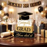 Cinnvoice 4 Pcs Graduation Table Decor 2026 Congrats Grad Centerpiece Class of 2... - Image 3