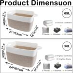 Large Blanket Basket,Woven Rope Basket Storage Bin with Handles,65L Rectangle La... - Image 3