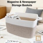 Large Blanket Basket,Woven Rope Basket Storage Bin with Handles,65L Rectangle La... - Image 6