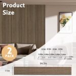 RITOLLO Wood Slat Panels for Wall 2-Piece 94.5"×11" Acoustic Panels for Interior... - Image 3