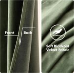 MIULEE Velvet Curtains Olive Green Elegant Grommet Curtains Thermal Insulated So... - Image 4