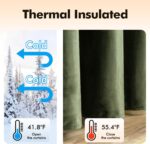 MIULEE Velvet Curtains Olive Green Elegant Grommet Curtains Thermal Insulated So... - Image 6