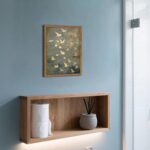 Framed Flock of Birds Canvas Wall Art, Vintage Minimalist Abstract Landscape Pai... - Image 3
