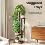 Bamworld Plant Stand Indoor Tall Plant Shelf for Multiple Plants Corner Plant Ta... - Image 3