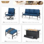 Sophia & William Patio Furniture Sets with 45" Gas Fire Pit Table for 7 Outdoor ... - Image 5