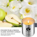 English Pear&Freesia Scented Candles, 65 Hour Long Lasting Non Toxic Natural Soy... - Image 4