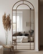 Antok 76" x 34" Full Length Mirror, Floor Mirror Arched Window Decorative Mirror... - Image 3