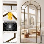Antok 76" x 34" Full Length Mirror, Floor Mirror Arched Window Decorative Mirror... - Image 5