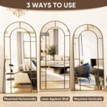 Antok 76" x 34" Full Length Mirror, Floor Mirror Arched Window Decorative Mirror... - Image 8