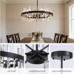 31.5in Modern Black Entryway Chandelier for Foyer, 12 Lights Round K9 Crystal Ch... - Image 5